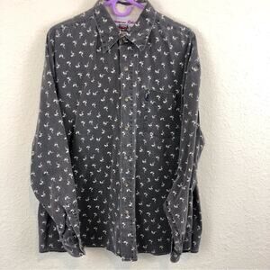 American Rebel Black Denim Long Sleeve Stripper Print Shirt